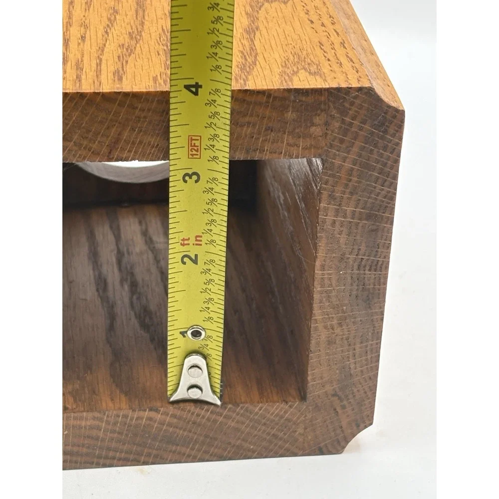 Vintage Oak Wood Tissue Box Dispenser Cover